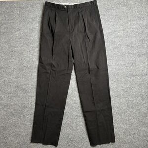 NEW Bobby Jones Players Pants Men's 40 Unhemmed Black Brushed Cotton & Tencel